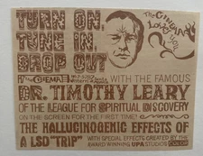 1967 Timothy Leary ,Turn On, Tune In, Drop Out , LSD Film Ad