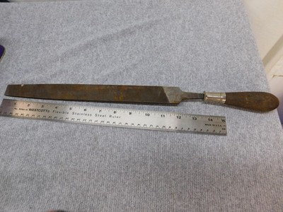 Vintage Mill Bastard Flat File Wood Handle Single Cut Metalworking Hand Tool