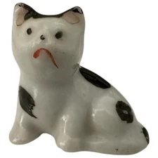 RARE! Miniature Cat Kitten Kitty JAPAN BONE CHINA Hand Painted Vintage 1 x 1"