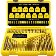35-Piece Screw Extractor and Left Hand Drill Bits Set, Easy Out Screw Extract...