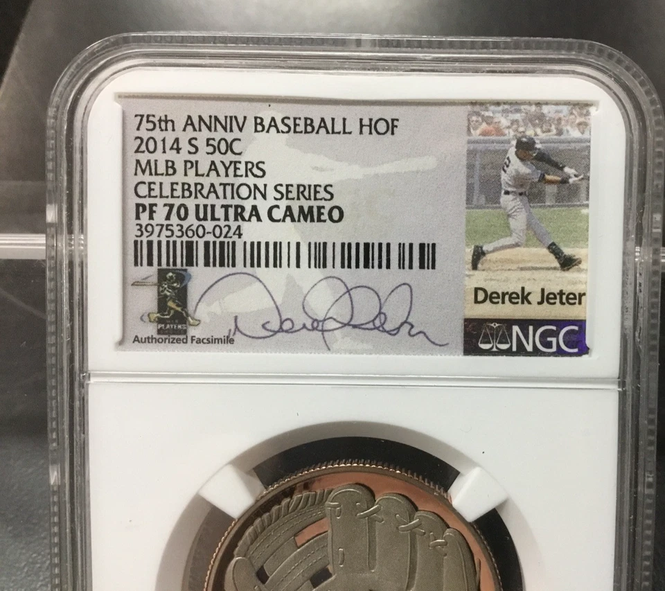 2014 S NGC PF70 DEREK JETER Signature on National Baseball Hall Fame Half Dollar - Image 3 of 4
