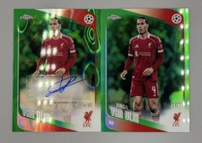 2025-26 Topps Chrome Uefa Virgil van Dijk Auto Green Refractor Lot of 2