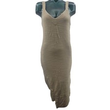 asos Pull & Bear Tan Brown Midi Sleeveless Dress Women's Size S 3302