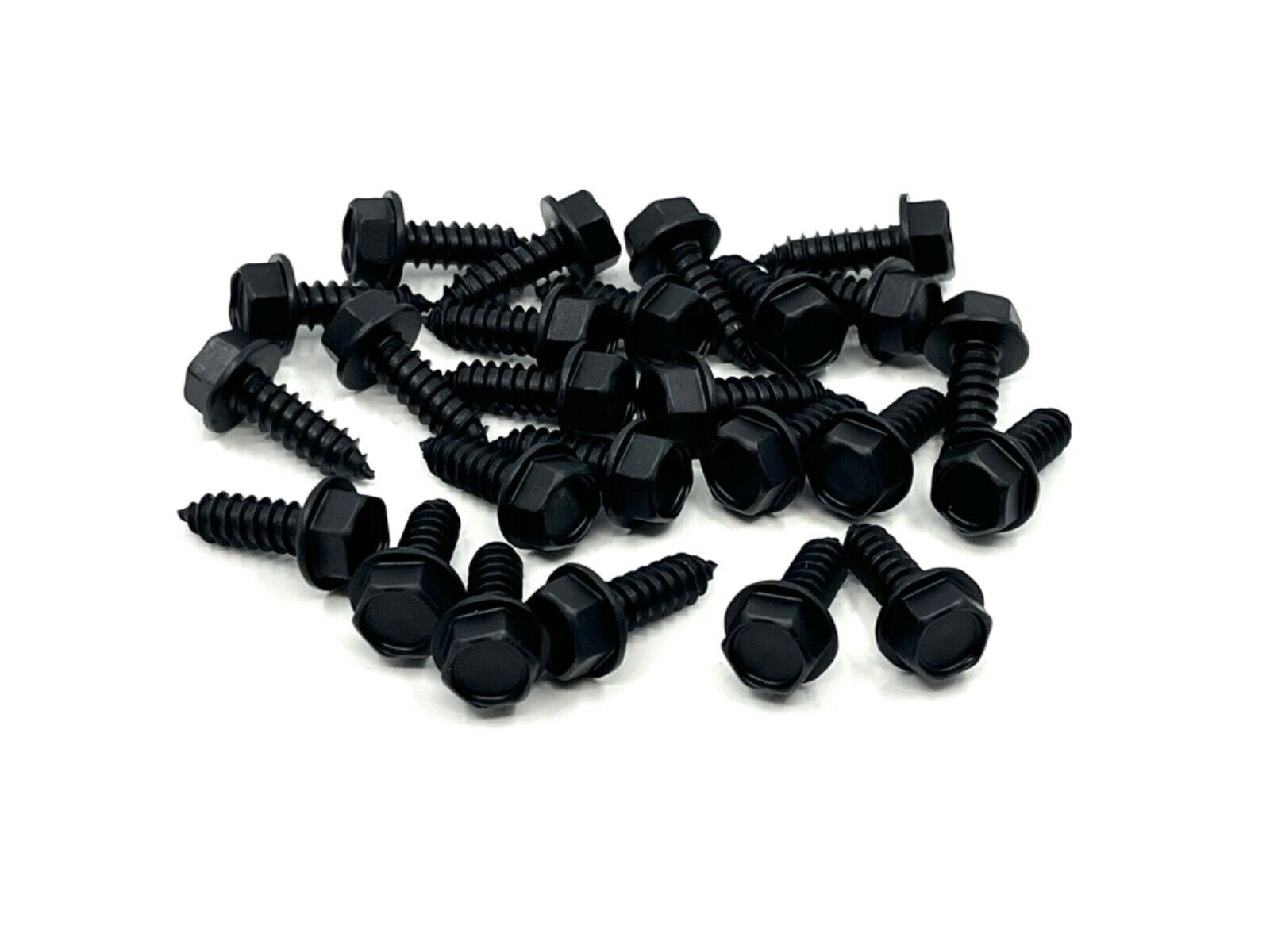 20 pcs Chevy GM indented hex flange head sheet metal screws 14 x 3/4 black oxide