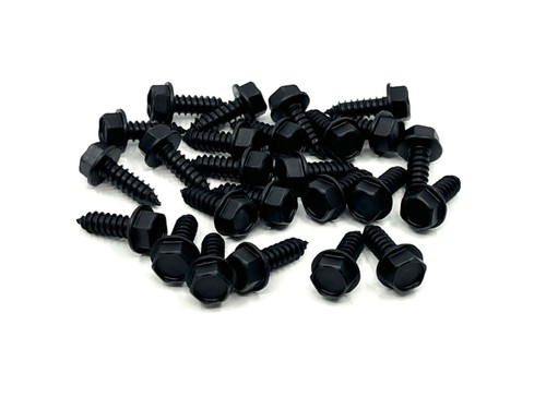 20 pcs Chevy GM indented hex flange head sheet metal screws 14 x 3/4 black oxide