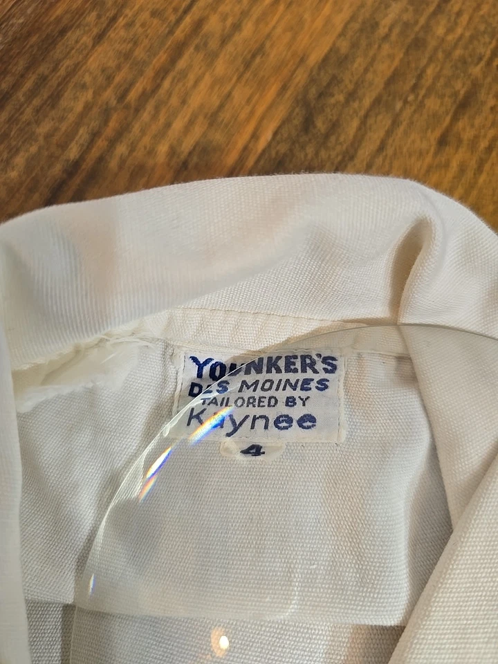 1920s Little Boys Pantalones Cortos de Algodón Blanco y Camisa Sin Mangas Conjunto Talla 4 Foto 2 de 4