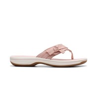 Clarks Women Sz 8 Pink Adjustable Cloudsteppers Breeze Dahlia Flip Flop Sandals