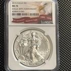 2016 $1 AMERICAN SILVER EAGLE - NGC MS70 - BALD EAGLE LABEL - 30th ANNIVERSARY