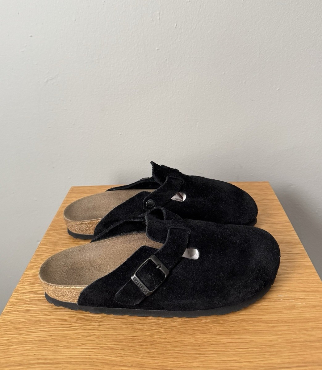 Birkenstock Boston Suede Clogs Black Size 40 Narrow (Original