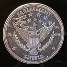 1984 Parliament Shield Eagle America Vtg Rare Bullion-0.999 Silver 1 Oz Coin
