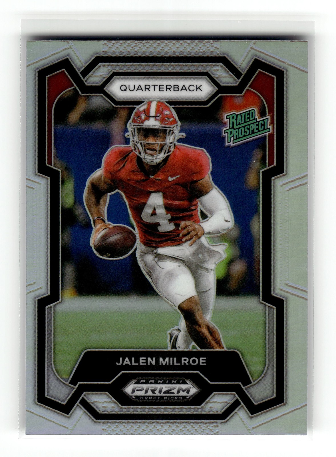 Jalen Milroe 2024 Panini Prizm Draft Picks #122 Alabama Crimson Tide Silver RC