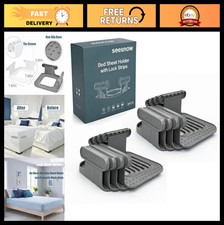 Upgrade Bed Sheet Holders, Corner Fasteners, Easy-Install Sheet Clips, 8pcs Grey