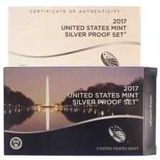 Empty Packaging Replacement Silver Proof Set Box & COA No Coins 2017