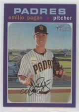 2020 Heritage High Number Hot Box Chrome Purple Refractor Emilio Pagan 01az