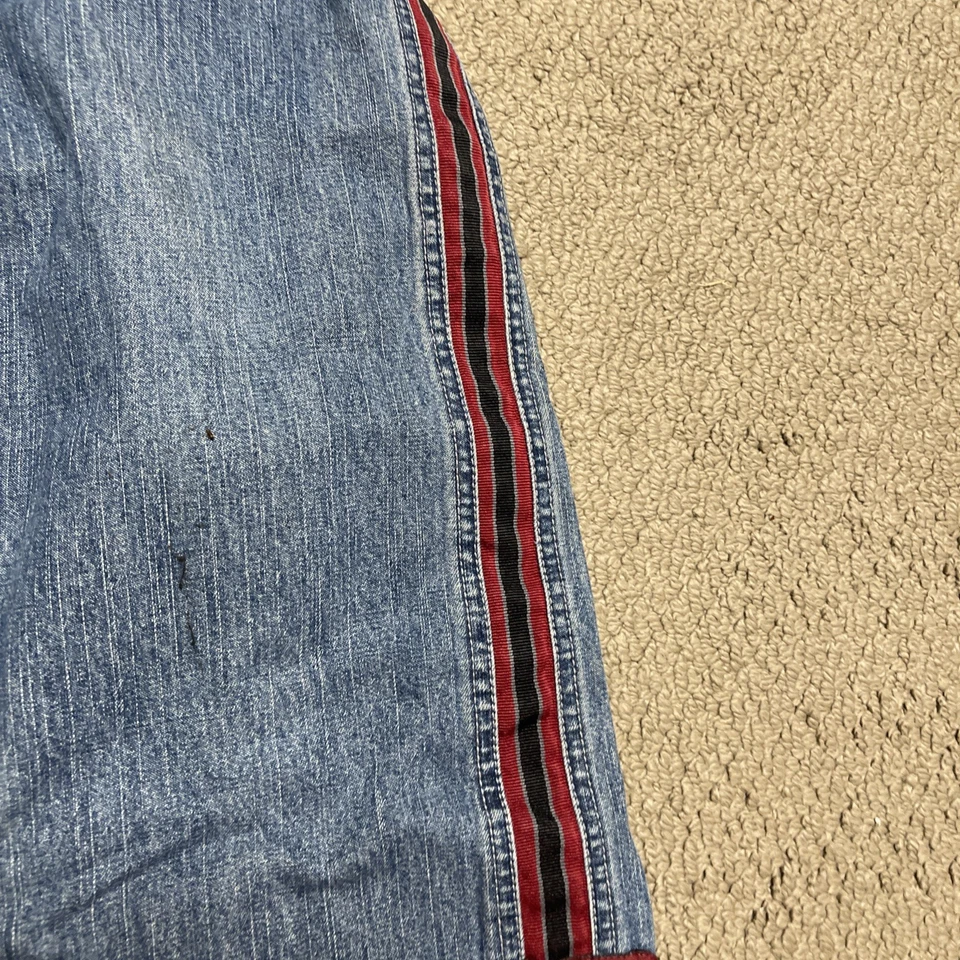 Jeans de mezclilla Lee Pipes Boys 16R lavado claro rojo negro a rayas vintage Y2K Foto 3 de 4