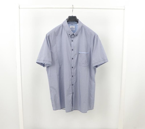 Men Brax T-Shirt Blue Cotton XXL