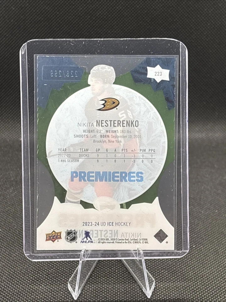 2023-24 Upper Deck Ice - Ice Premieres Nikita Nesterenko #223 Green /299 (RC) - Image 2 of 2
