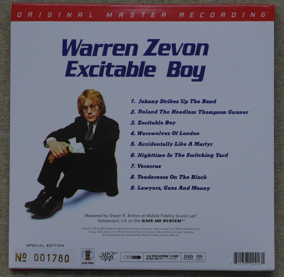 WARREN ZEVON - EXCITABLE BOY - MFSL UDSACD 2241 - ORIGINAL MASTER RECORDING - Bild 2 von 4