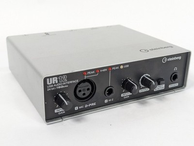 Steinberg UR12 USB Audio Interface 24-bit 192kHz D-PRE Preamp Silver Black Unit