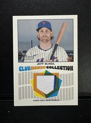 2026 Topps Heritage Clubhouse Collection JEFF McNEIL CCR-JM NY METS G Used Relic