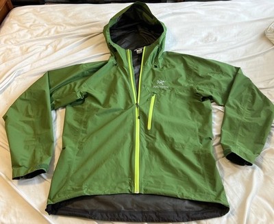 Arc teryx Alpha SL Jacket Green Gore-Tex Hooded Waterproof Men s Size L-EUC!