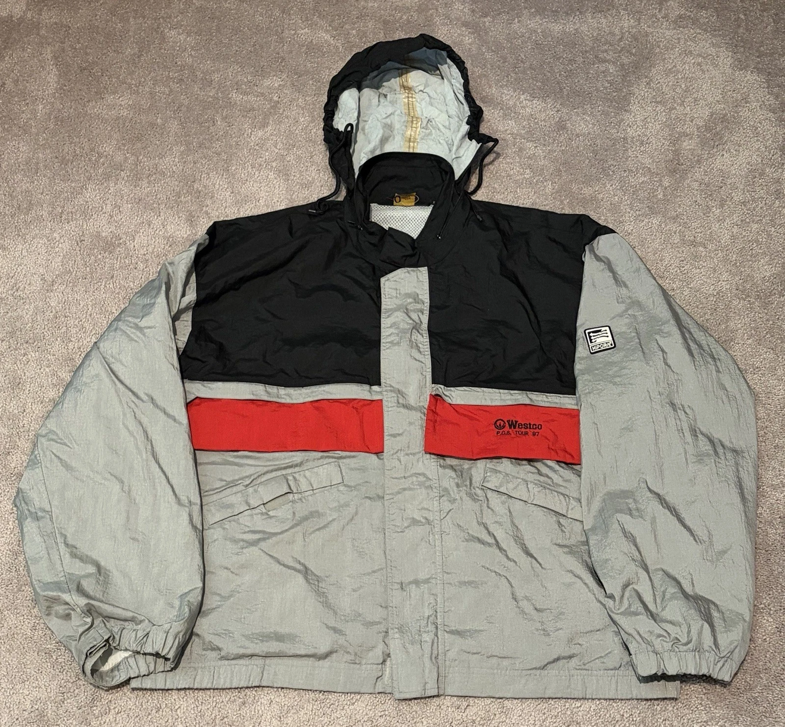 VTG 1997 Westco P.C.S Tour Men’s Hipora Full Zip Windbreaker Size XL