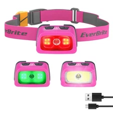 Rechargeable Headlamp, 350 Lumens Headlamp with Red Light and Memory Function...