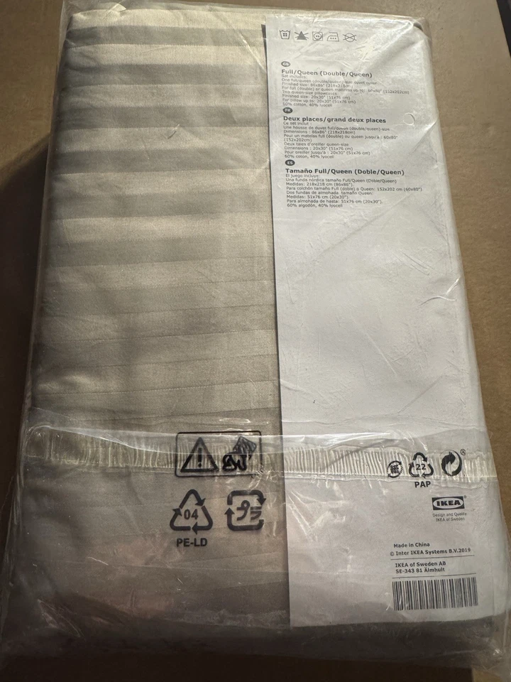 Ikea NATTJASMIN Duvet cover and pillowcases Queen Full Beige 503.280.62 - Image 2 of 2