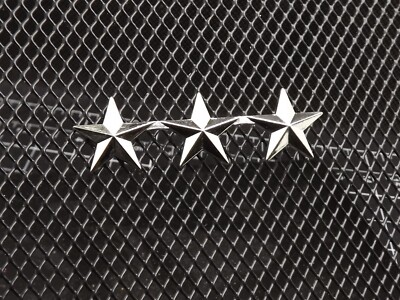 ''3-STARS-CHROME'' BRAND NEW Lapel / Hat Pin Enamel GUARANTEED FOR LIFE