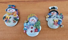 Christmas Snowman Refrigerator Magnets Set of 3 MSR Imports