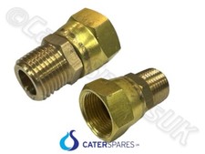 2 X PITCO 60127601 BRASS MALE FEMALE SWIVEL NUT FITTING FOR GAS VALVE CONNECTION