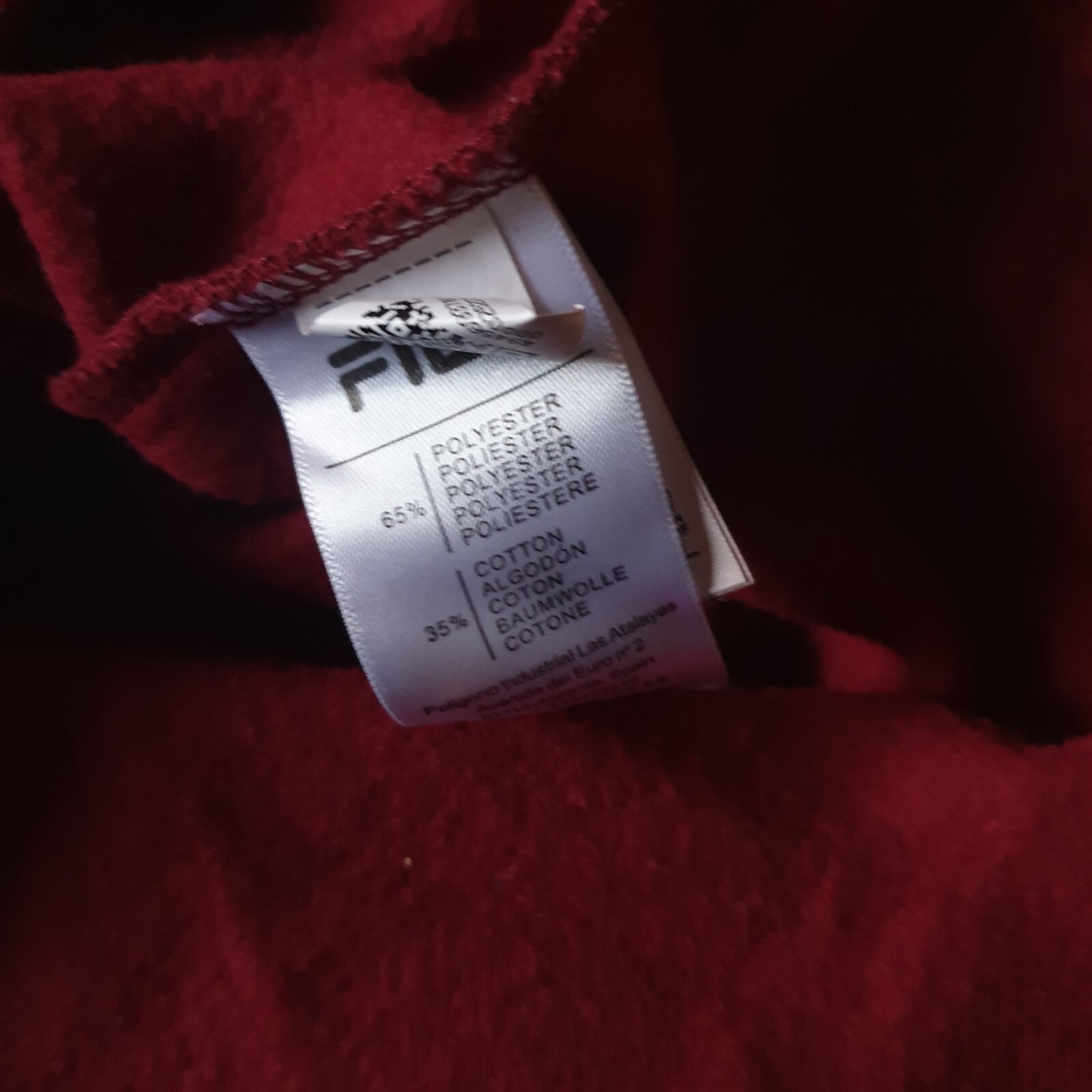 Fila men's Size L Hoodie sweatshirt Hooded Long Sleeve Big logo Blue white Red