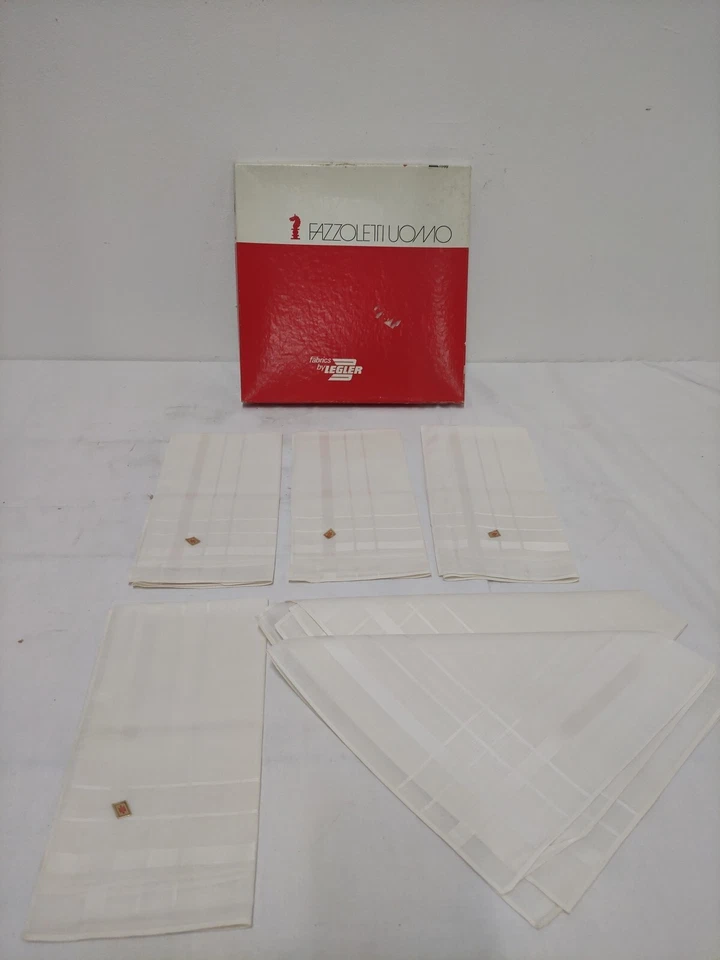 6 fazzoletti UOMO nuovi cotone 100% bianco Vintage  LEGLER Veliero Bianco  - Immagine 2 di 4