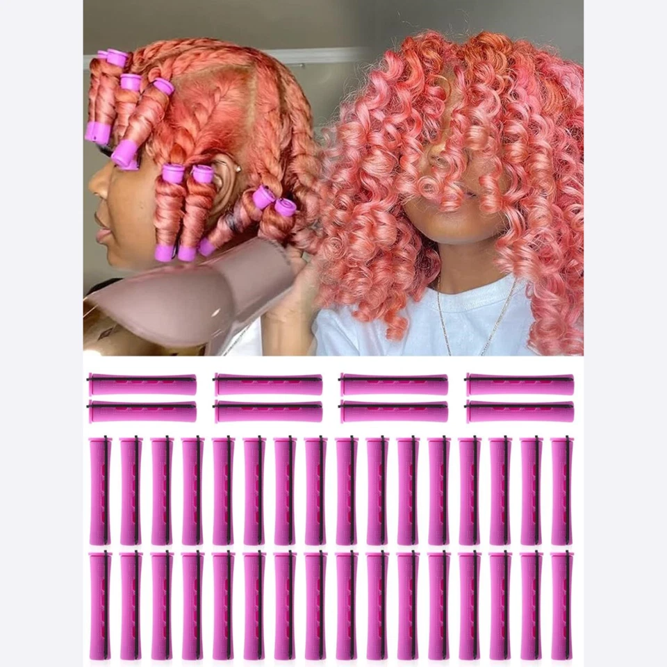 40pcs Perm Rods Set – Natural Waves & Curls Hair Rollers in 4 Sizes DIY Styling - Image 3 of 4