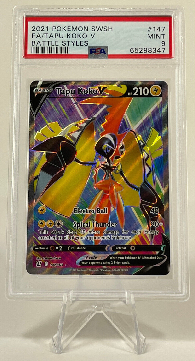 2021 Pokemon Swsh Battle Styles #050 Tapu Koko V - PSA NM-MT 8 on