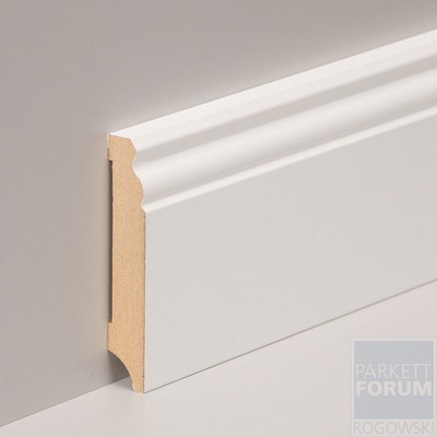 (3,95 €/m) 30 Meter - 100 mm Fußleiste Cube Berliner Profil MDF weiß