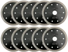 SHDIATOOL Super Thin Diamond Turbo Blade 10PCS 5 Inch Cutting Porcelain Ceramic