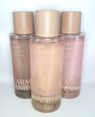 VICTORIA'S SECRET PINK WARM VANILLA BODY MIST 8.4 FL OZ EACH (3)