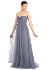 Jenny Yoo Annabelle Dress Long Gown Gray Sz 6 Bridesmaid