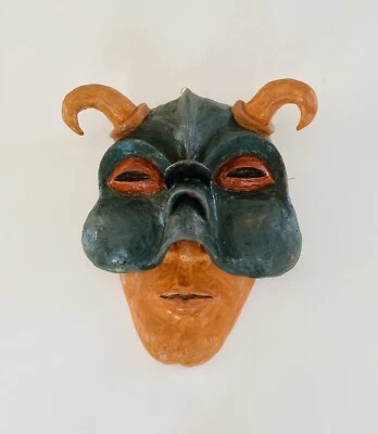 Art Deco Keramik Maske Wandmaske Figur Teufel Einzelstück - Bild 1 von 4