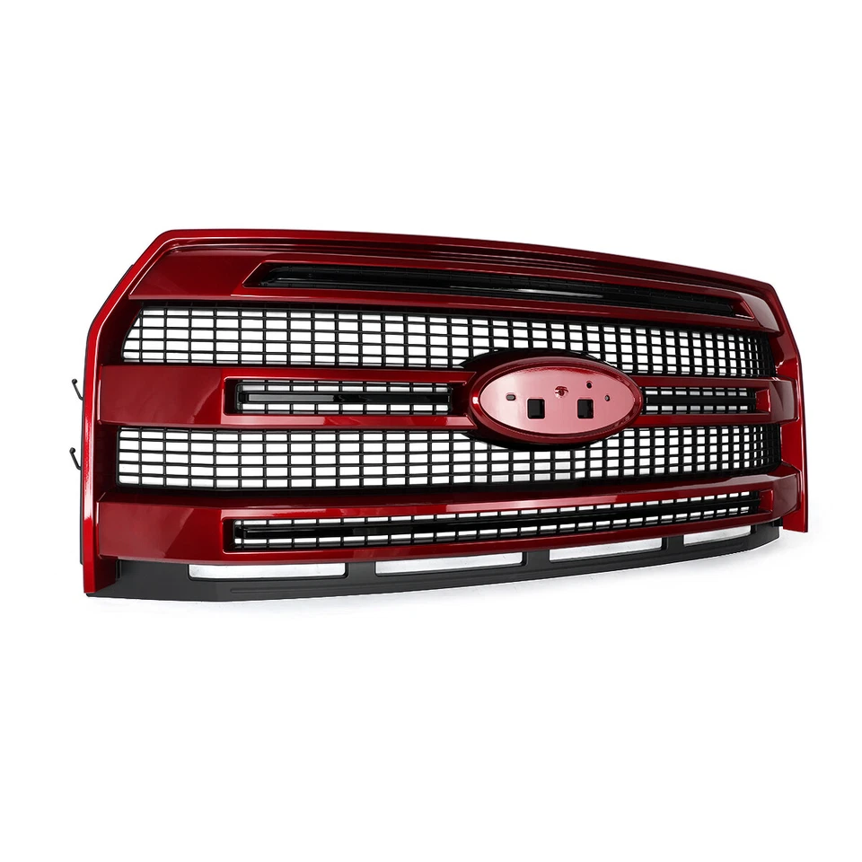 For 2015 2016 2017 Ford F-150 F150 Ruby Red Front Upper Grille W/O Camera Hole - Изображение 4 из 4