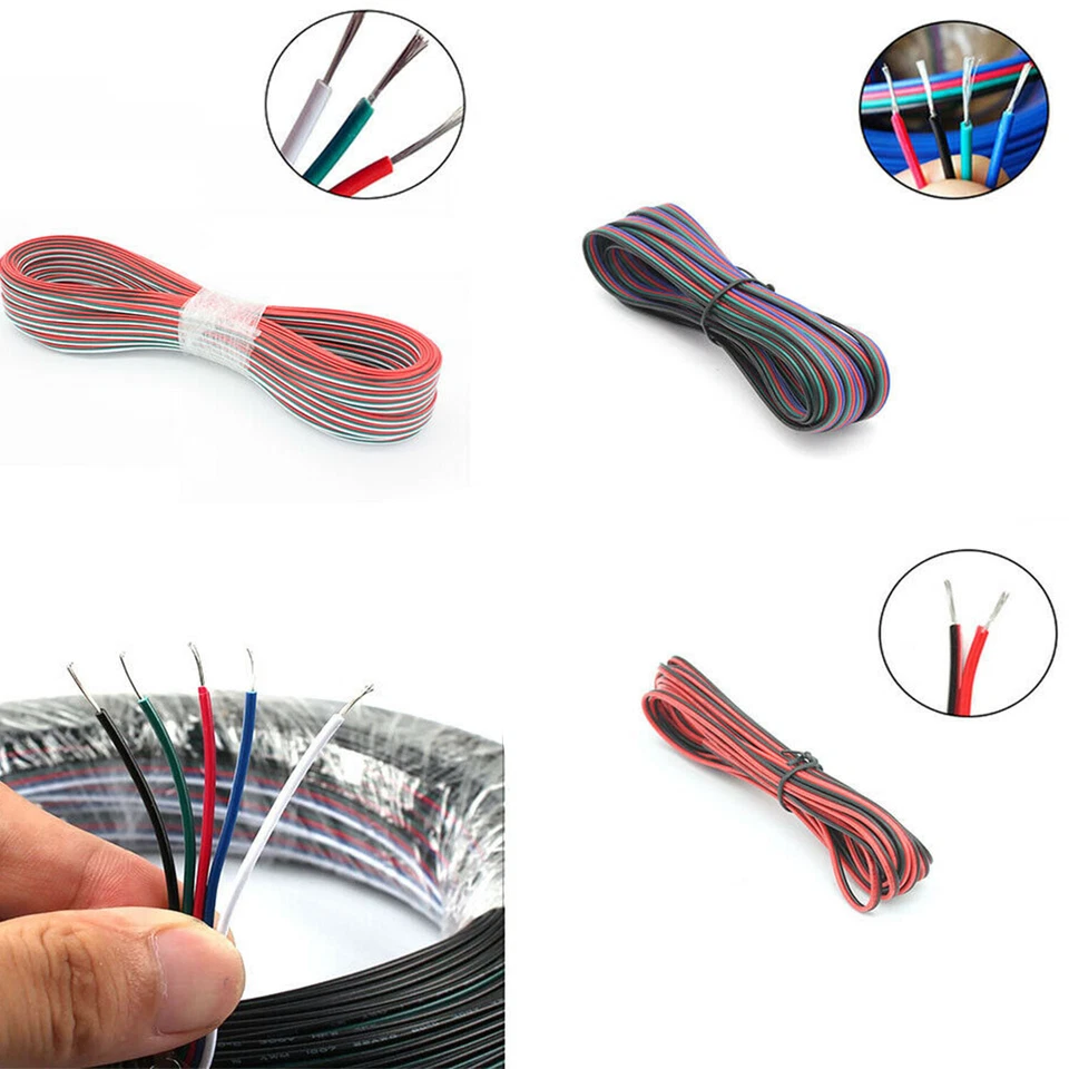 5-PIN RGB Extension Connector Wire Cable Cord For RGBW RGBWW LED Strip Light - Image 4 of 4