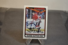 Duane sutter autographed Hockey Card opc 1990-1991 # 466 chicago blackhawks 1