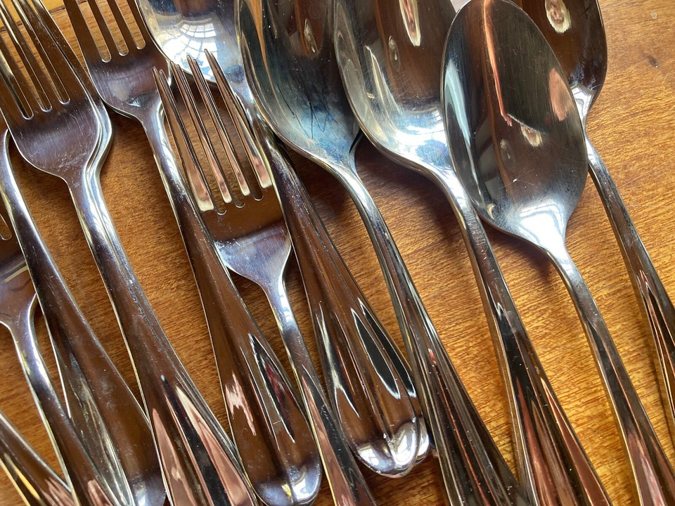 45 Pcs Cuisinart Stainless Annapolis Spoons, Forks, Knives eBay