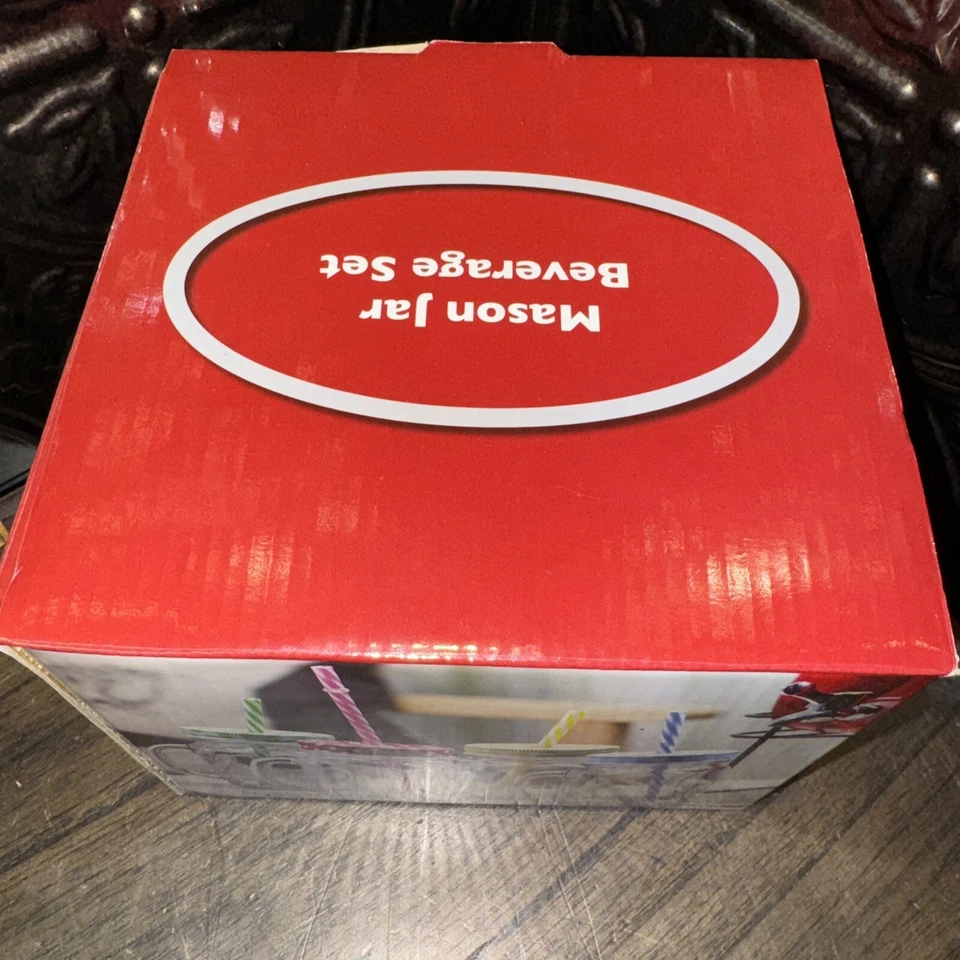 Набор напитков Mason Jar. 4 прозрачные стеклянные кружки с крышкой и 3 соломинками. - Изображение 2 из 4