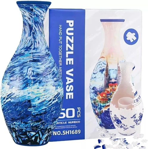 3D Art Puzzle Vase, Piece Relax Puzzles Vase, Unique 160 Pieces Plastic Puzzles - Picture 9 of 19