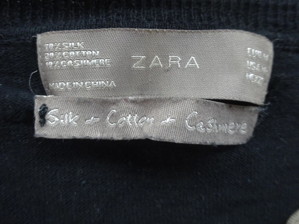 PETIT PULL ZARA 70 % SOIE COTTON 10 % CACHEMIRE NOIR T 38/40 TM - Photo 4/4
