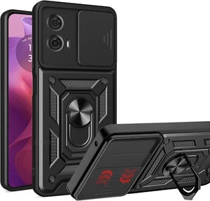 Pour MOTOROLA MOTO E14 ARMOR MILITARY MAGNETIC SHOCKPROOF CASE WITH RING HOLDER