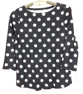 NWT CHARTER CLUB Women Stretch Comfy Supima Cotton Tunic Multicolor Polka Dot S