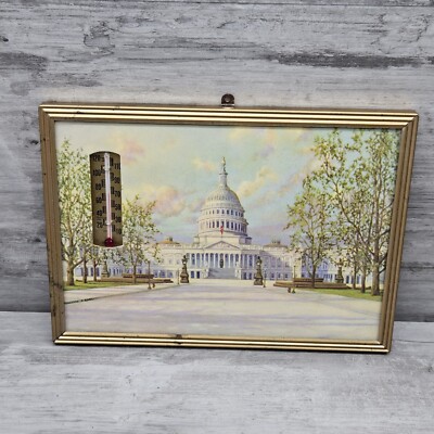 Vintage  U.S. Capitol Picture & Thermometer